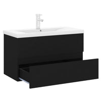 Mobile da Bagno con Lavabo Integrato Nero in Truciolato 3071640