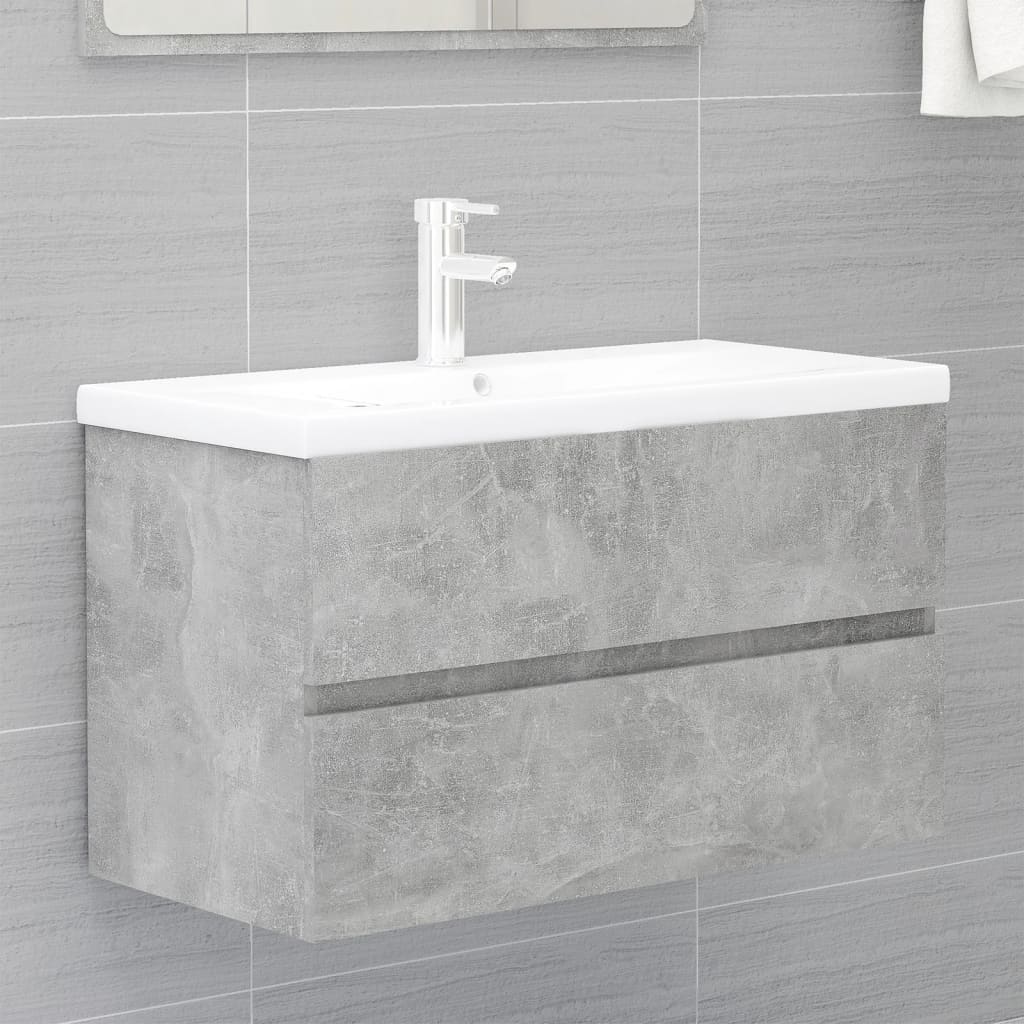 Mobile con Lavabo Integrato Grigio Cemento in Legno Multistratocod mxl 120672