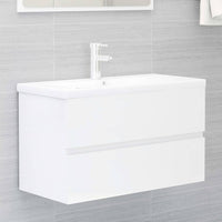 Mobile Bagno con Lavabo Integrato Bianco Lucido in Truciolato 3071645