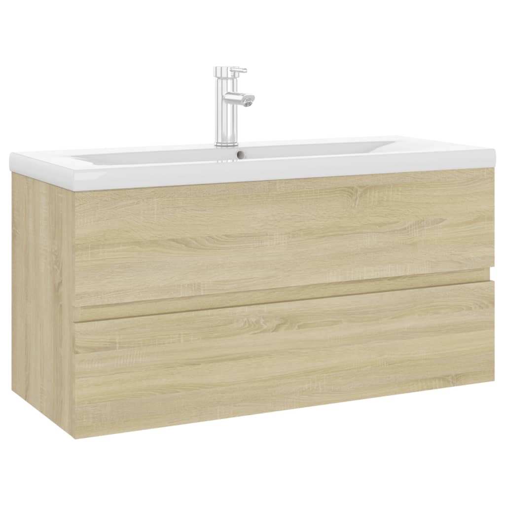 Mobile con Lavabo Integrato Rovere Sonoma in Legno Multistratocod mxl 72753