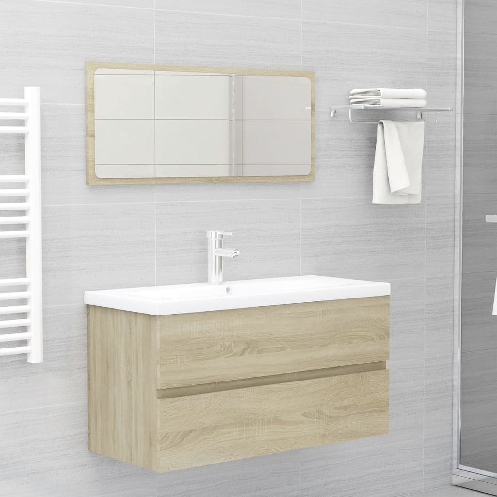 Mobile con Lavabo Integrato Rovere Sonoma in Legno Multistratocod mxl 72753