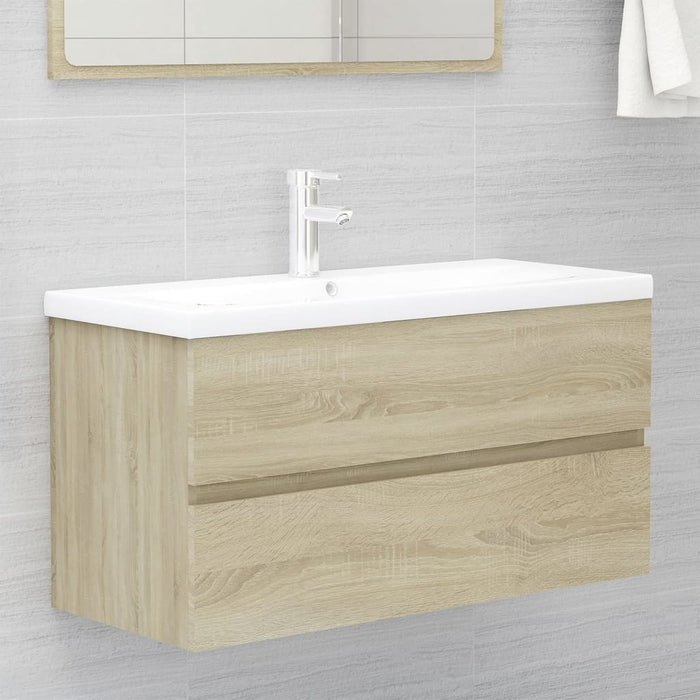 Mobile con Lavabo Integrato Rovere Sonoma in Legno Multistratocod mxl 72753