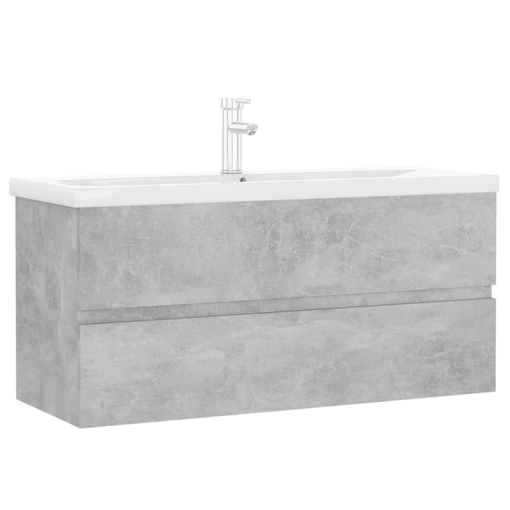 Mobile Bagno con Lavabo Integrato Grigio Cemento in Truciolato 3071661