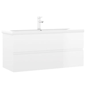 Mobile Bagno con Lavabo Integrato Bianco Lucido in Truciolato cod mxl 78613