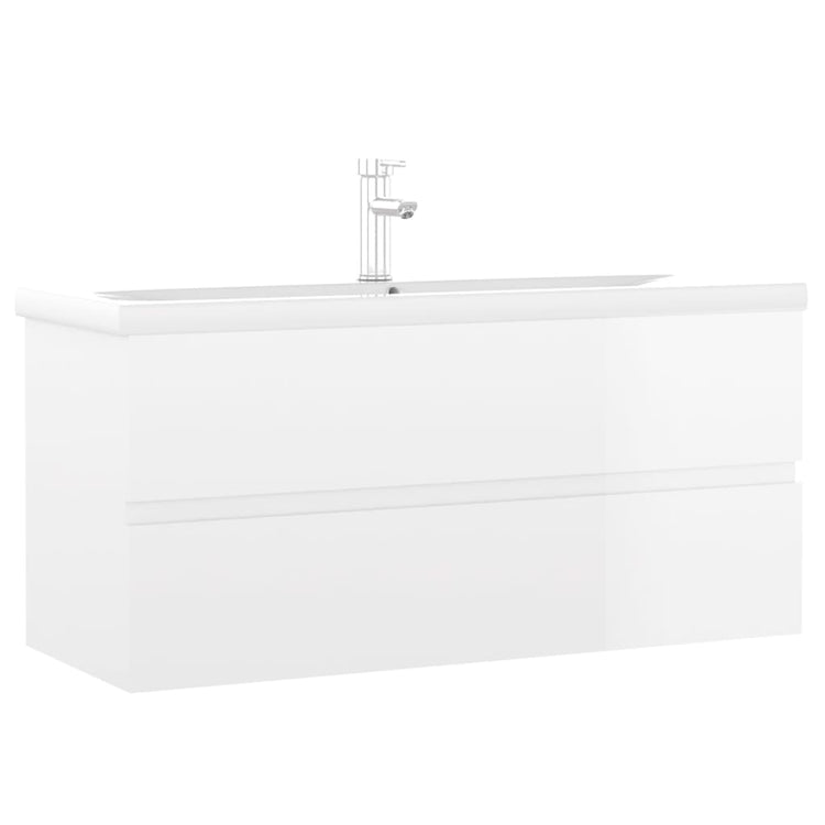 Mobile Bagno con Lavabo Integrato Bianco Lucido in Truciolato cod mxl 78613