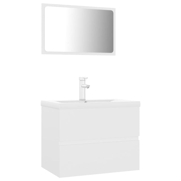 Set Mobili da Bagno Bianco in Truciolato