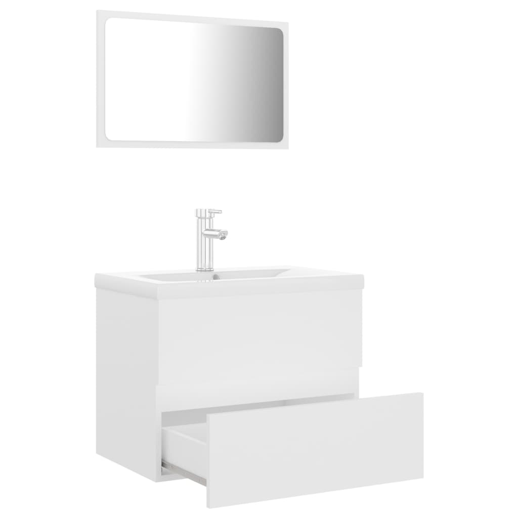 Set Mobili da Bagno Bianco in Truciolato