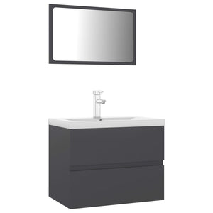 Set Mobili da Bagno Grigio in Truciolato