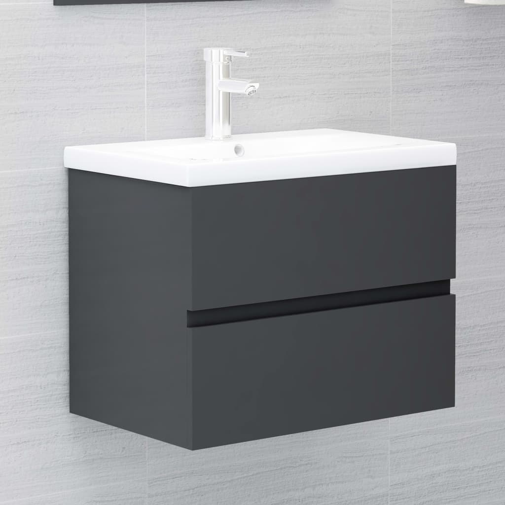 Set Mobili da Bagno Grigio in Truciolato