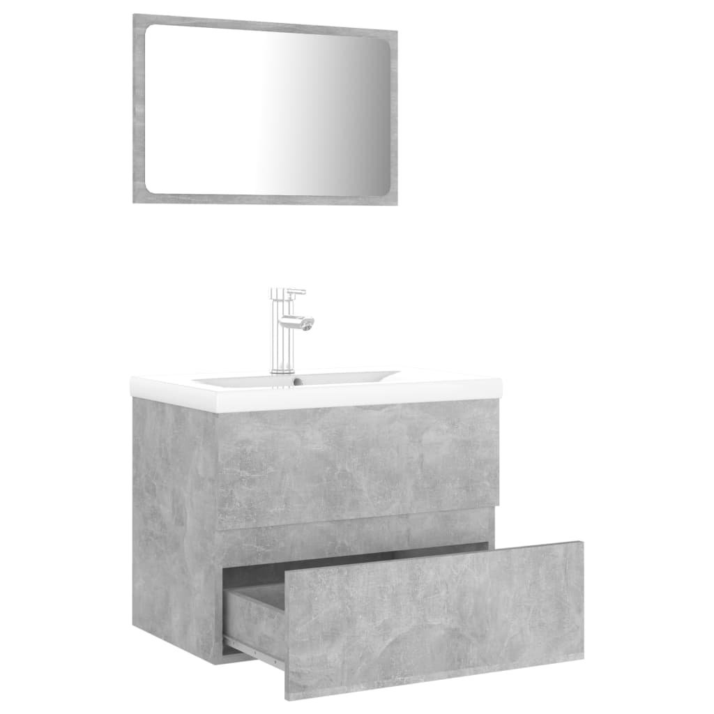 Set Mobili da Bagno Grigio Cemento in Truciolatocod mxl 72762