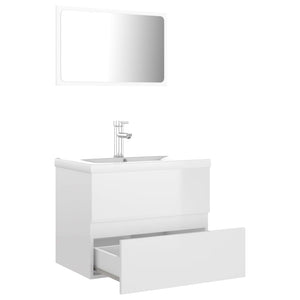 Set Mobili da Bagno Bianco Lucido in Truciolato cod mxl 7780