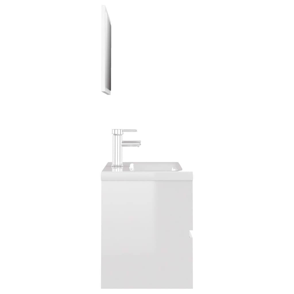 Set Mobili da Bagno Bianco Lucido in Truciolato cod mxl 7780