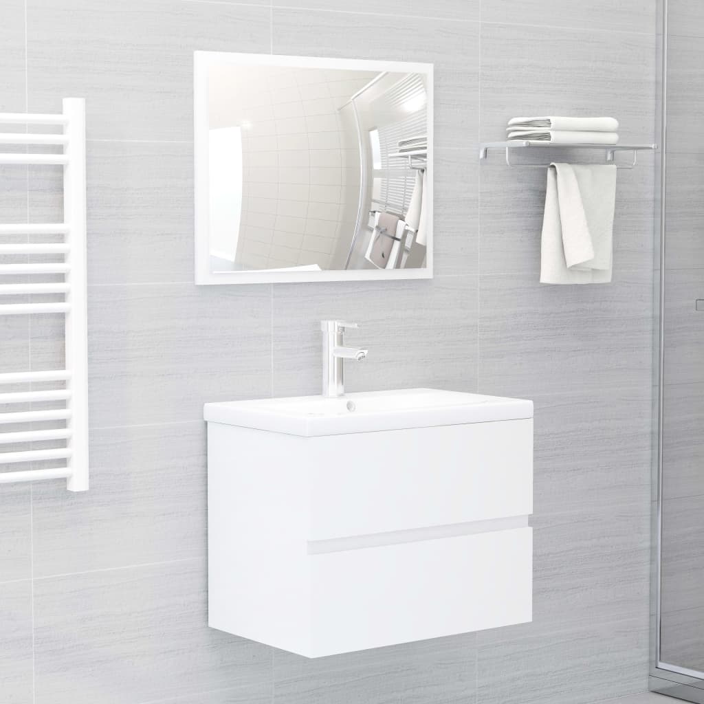 Set Mobili da Bagno Bianco Lucido in Truciolato cod mxl 7780