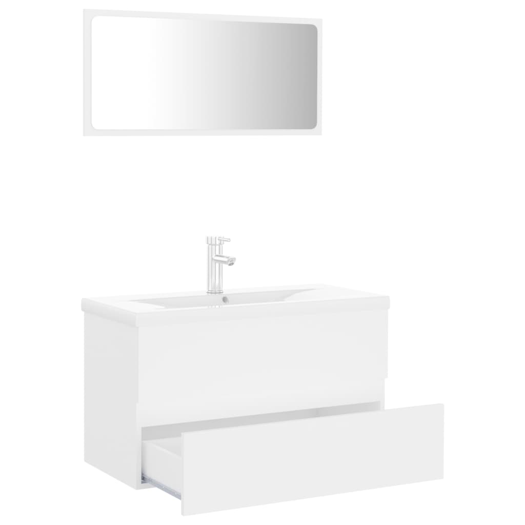 Set Mobili da Bagno Bianco in Truciolato 3071684