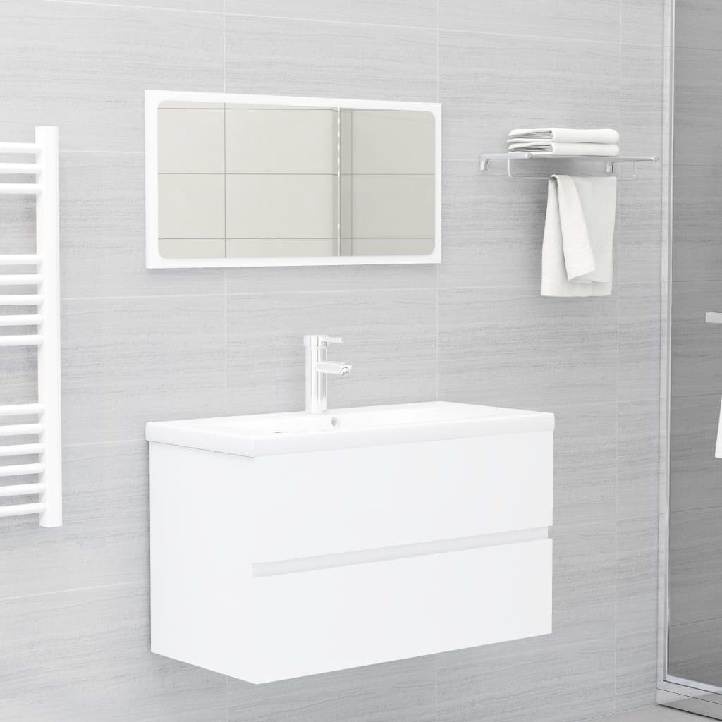 Set Mobili da Bagno Bianco in Truciolato 3071684