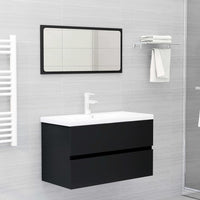 Set Mobili da Bagno Nero in Truciolato cod mxl 52428