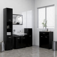 Set Mobili da Bagno 4 pz Nero 3071712