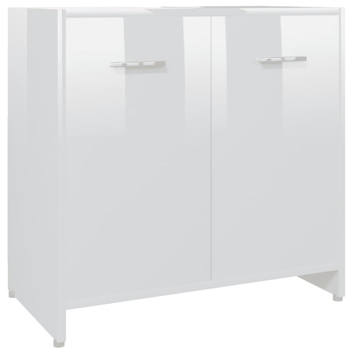 Set Mobili da Bagno 4 pz Bianco Lucido 3071717