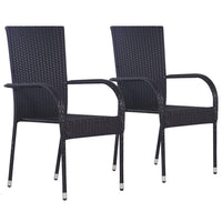 Set Mobili da Pranzo per Giardino 3 pz Nero 3072440