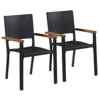 Set Mobili da Pranzo per Giardino 3 pz Nero 3072442