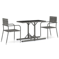 Set Mobili da Pranzo per Giardino 3 pz Grigio cod mxl 40551