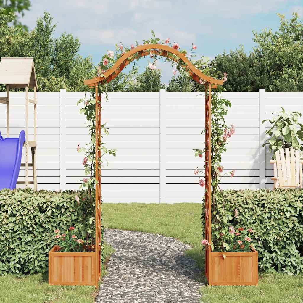 Pergola da Giardino con Fioriera in Legno Massello di Abete 316388