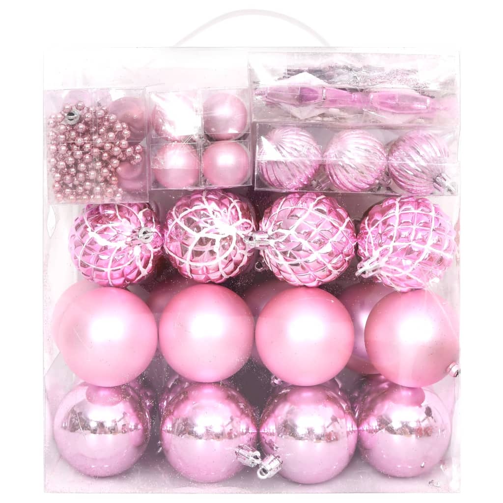 Set Addobbi di Natale 65 pz Rosa/Rosso/Bianco 330087