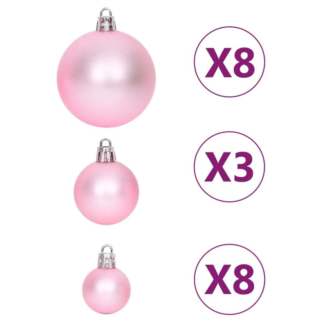 Set Addobbi di Natale 65 pz Rosa/Rosso/Bianco 330087