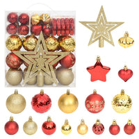 Set Addobbi di Natale 70 pz Oro e Rosso 330088