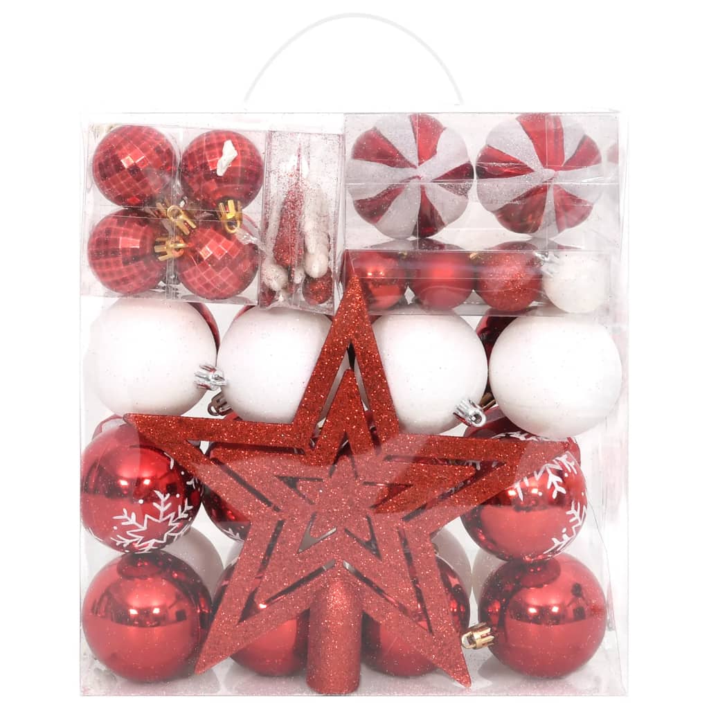 Set Addobbi di Natale 64 pz Rosso e Bianco 330089