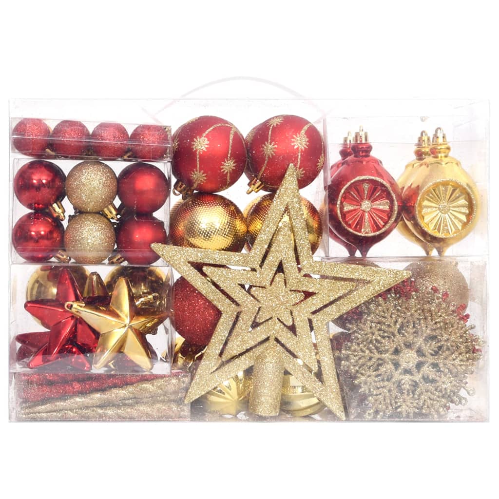 Set Addobbi di Natale 108 pz Oro e Rosso cod mxl 60276