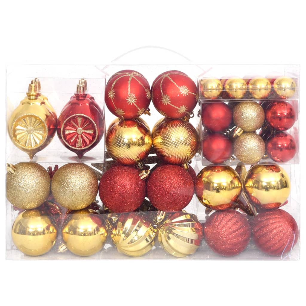 Set Addobbi di Natale 108 pz Oro e Rosso cod mxl 60276