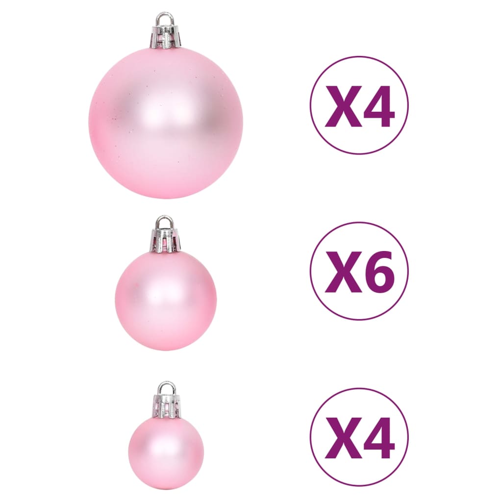 Set Addobbi di Natale 108 pz Bianco e Rosa 330094