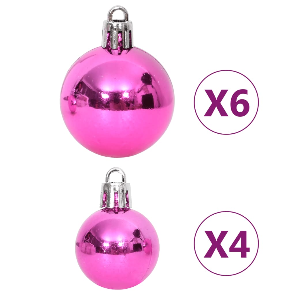 Set Addobbi di Natale 108 pz Bianco e Rosa