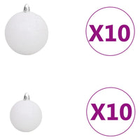 Set Natale con 120 Palline Punta e 300 Luci LED Bianco e Grigio cod mxl 51356