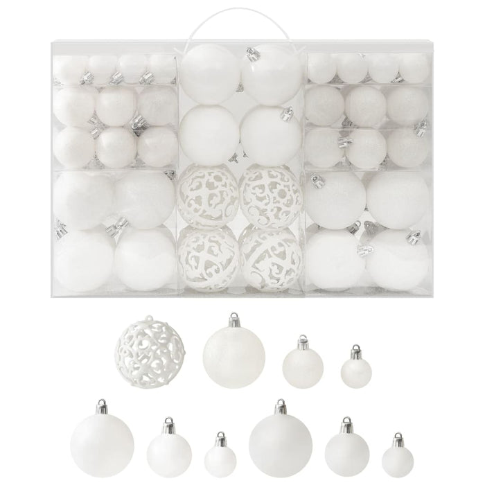 Set Palline di Natale 100 pz Bianco