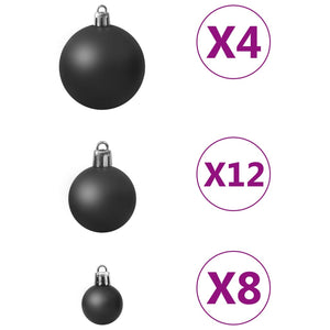 Set Palline di Natale 100 pz Nero 330083