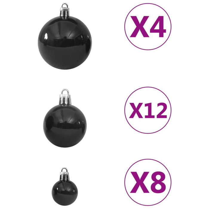 Set Palline di Natale 100 pz Nero 330083