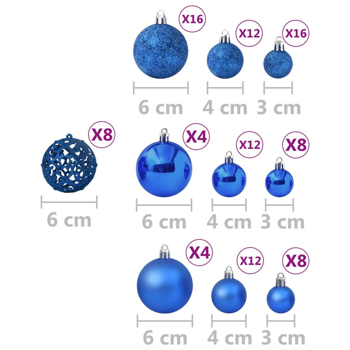 Set Palline di Natale 100 pz Blu 330085