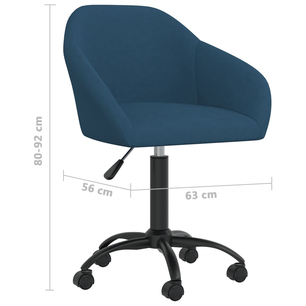 Sedie da Pranzo Girevoli 2 pz Blu in Velluto 330555