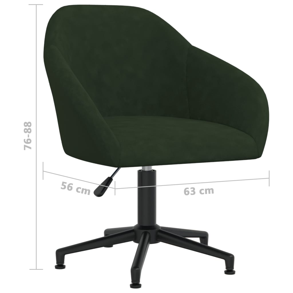 Sedie da Pranzo Girevoli 2 pz Verde Scuro in Velluto 330580