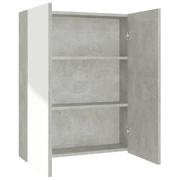 Armadietto a Specchio per Bagno 60x15x75 cm MDF Grigio Cemento 331528