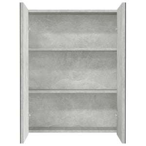 Armadietto a Specchio per Bagno 60x15x75 cm MDF Grigio Cemento 331528