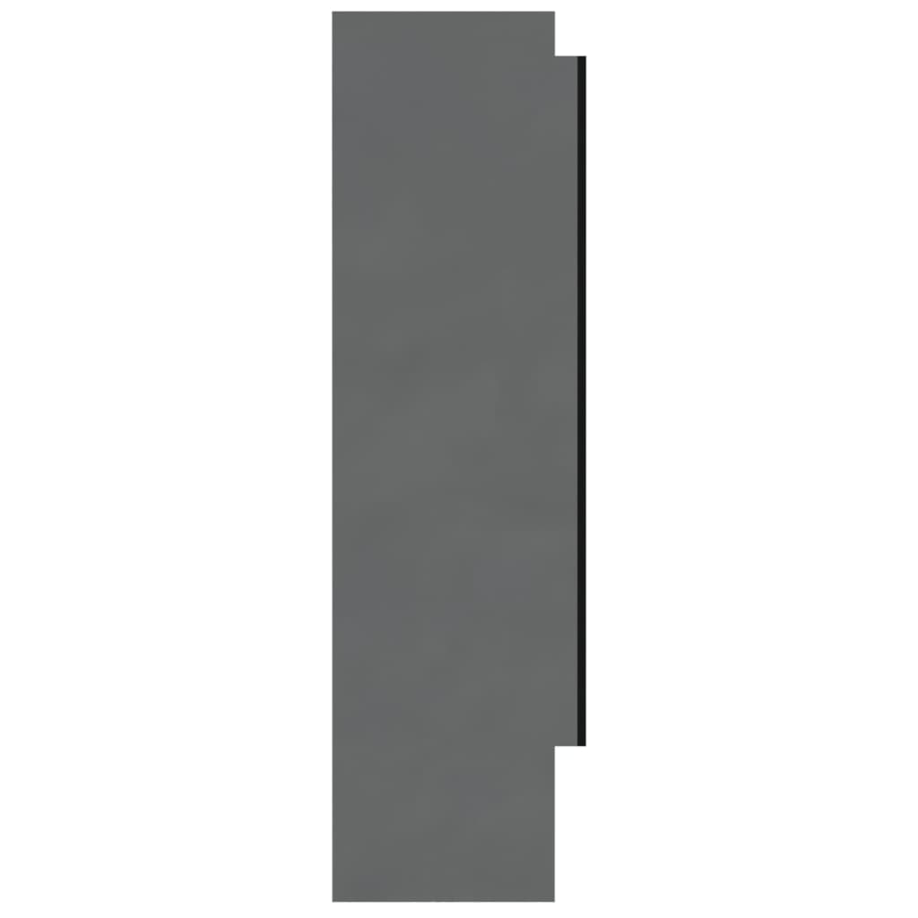 Armadietto Bagno con Specchio 80x15x60 cm in MDF Grigio Lucido 331533