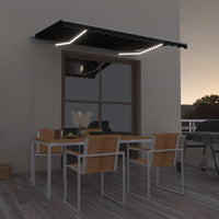 Tenda da Sole Retrattile Manuale con LED 300x250 cm Antracite 3068864