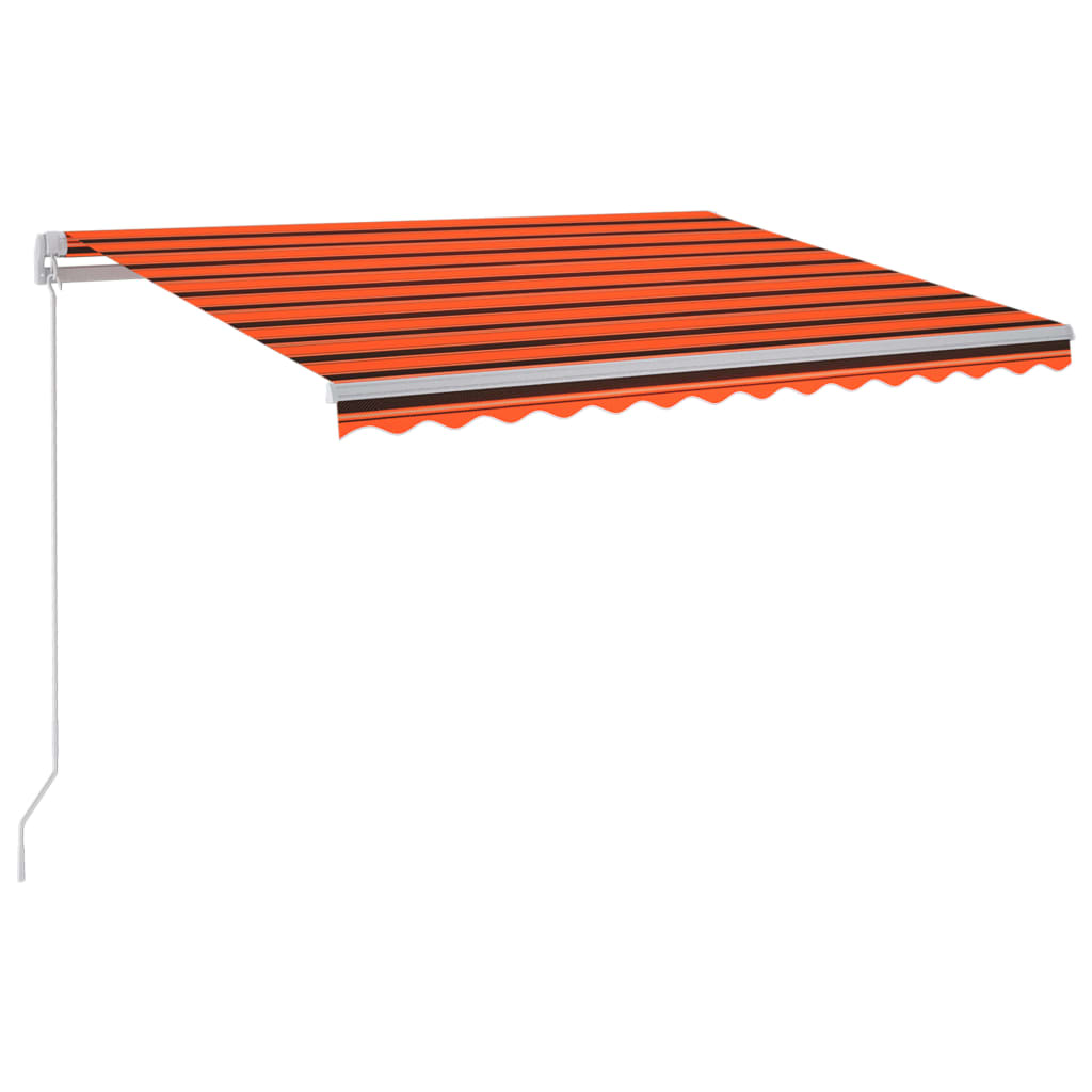 Tenda da Sole Manuale con LED 300x250 cm Arancione e Marrone cod mxl 43862