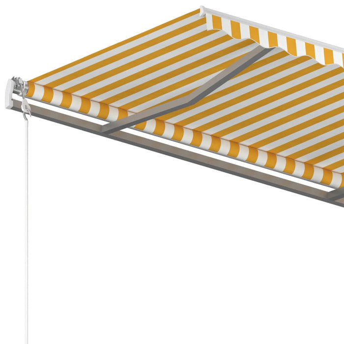 Tenda da Sole Retrattile Manuale 350x250 cm Gialla e Bianca cod mxl 74326