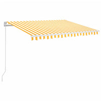 Tenda da Sole Retrattile Manuale LED 350x250 cm Gialla e Bianca 3068883