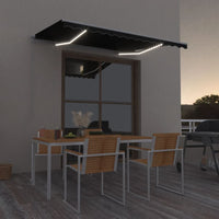 Tenda da Sole Retrattile Manuale con LED 350x250 cm Antracite 3068884