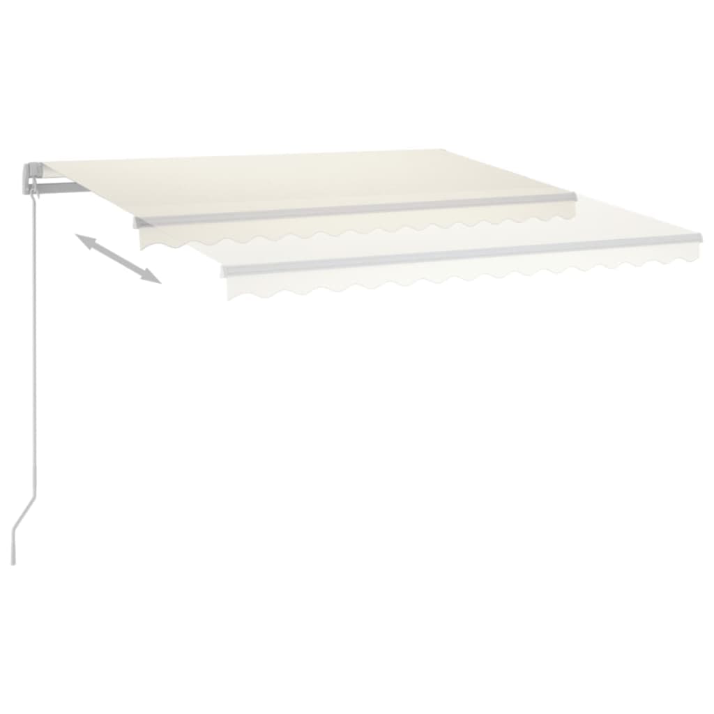 Tenda da Sole Retrattile Manuale con LED 400x300 cm Crema 3068902